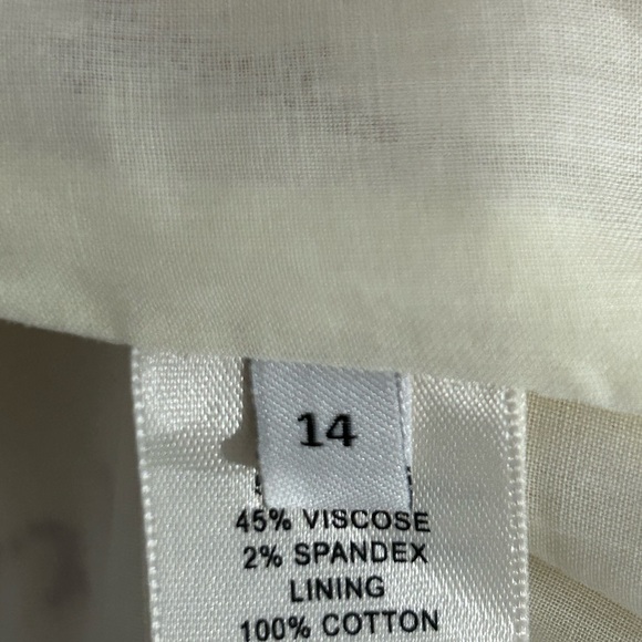 REBECCA TAYLOR Sea Shore Mini Skirt Off White Red Linen Blend Lined NWOT Size 14 - Picture 5 of 9